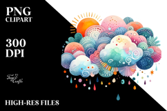 Colorfull Smiling Cloud PNG Product Image 2