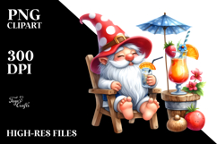 Whimsical Cocktail Gnome PNG Product Image 2