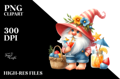 Whimsical Cocktail Gnome PNG Product Image 2