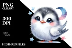Colorful Baby Arctic Tern with Moon and Stars | Clipart Product Image 3