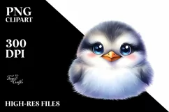 Colorful Baby Arctic Tern with Moon and Stars | Clipart Product Image 3
