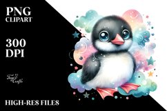 Colorful Baby Brunnich's Guillemots with Stars and Clouds | Product Image 1