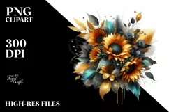 Vibrant Bouquet with Sunflower | Sublimation | Clipart Product Image 1