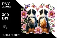 Cute Simple Flower Bernese Mountain Dog PNG Product Image 2