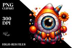 Funny Cute Eyeball Monster Dressed as Candy Corn PNG Product Image 2