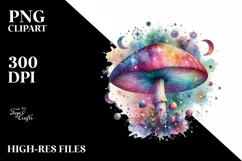 Colorful Magical Mushroom Splash | Clipart Product Image 1