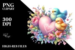 Adorned Chicken with Heart, Pastel PNG Product Image 2