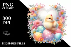 Adorned Chicken with Heart, Pastel PNG Product Image 2