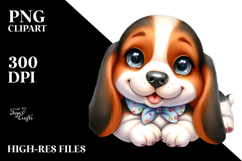 Watercolor Baby Cartoon Basset Hound PNG Product Image 2