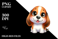 Watercolor Baby Cartoon Basset Hound PNG Product Image 2