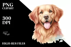 Colorful Whimsical Chesapeake Bay Retriever Clipart Product Image 1