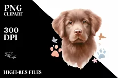 Colorful Whimsical Chesapeake Bay Retriever Clipart Product Image 1