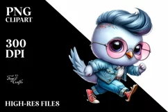 Running Baby Dove, Funny PNG Product Image 1