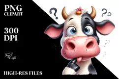 Cow Confused Goofy Smile | Clipart Product Image 1