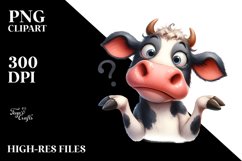 Cow Confused Goofy Smile | Clipart Product Image 1