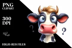 Cow Confused Goofy Smile | Clipart Product Image 3