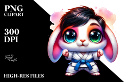Adorable Baby Rabbit Karate PNG Product Image 2