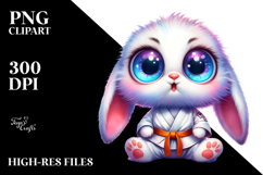 Adorable Baby Rabbit Karate PNG Product Image 2
