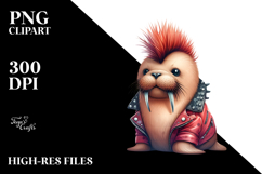 Cute Baby Walrus Watercolor PNG Product Image 2