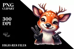 Funny Cute Deer Portrait Smiling Love | Sublimation Clipart Product Image 3