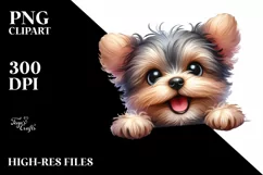 Enthusiastic Baby Yorkipoo Watercolor | Clipart Product Image 1