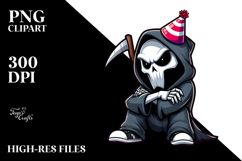 Aggressive Reaper with Birthday Hat PNG Product Image 2