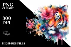Vibrant Tiger Made of Flowers | Clipart Product Image 3