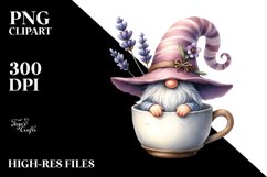 Gnome with Lavender Cup PNG Product Image 2