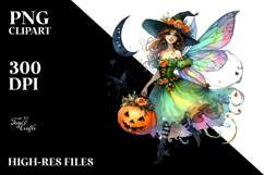 Vibrant Fairy Halloween Drawing PNG Product Image 2