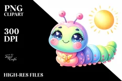 Colorful Sun Baby Caterpillar | Sublimation | Clipart Product Image 3