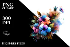 Abstract Colorful Impatiens Material PNG Product Image 2