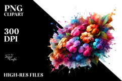 Artistic Impatiens in Colorful Array, Creative PNG Product Image 2