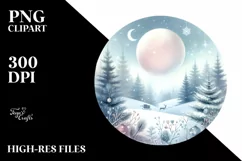 Pastel Watercolor Winter Image, Transparent PNG Product Image 2