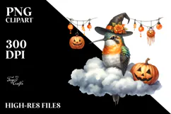 Hummingbird Dressed for Halloween, High-Res PNG Product Image 2