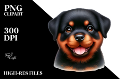 Watercolor Cute Rottweiler PNG Product Image 2