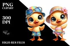 Baby Duck at the Beach | Sublimation Clipart Product Image 3