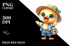Baby Duck at the Beach | Sublimation Clipart Product Image 1