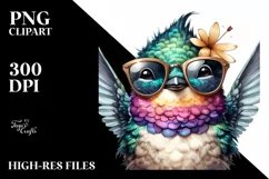 Funny Cute Hummingbird Smiling Sunglasses | Sublimation Product Image 1