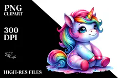 Cute Baby Unicorn PNG Product Image 2
