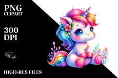 Cute Baby Unicorn PNG Product Image 2