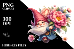 Watercolor Gnome with Peonies Product Image 2