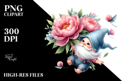 Watercolor Gnome with Peonies Product Image 2