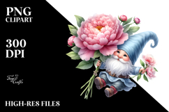 Floating Gnome with Hibiscus PNG Product Image 2