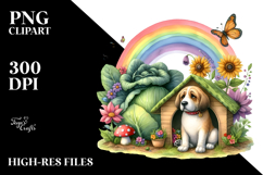 Colorful Dog House with Rainbow | Watercolor Clipart Product Image 2