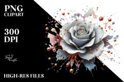 Rose with Splash, PNG Product Image 2