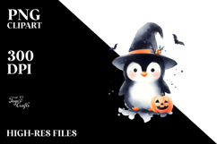 Penguin in Halloween Style PNG Product Image 2