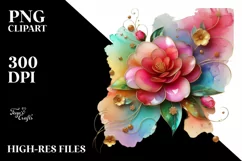 Watercolor Luxury Flower Splash Clipart Product Image 1
