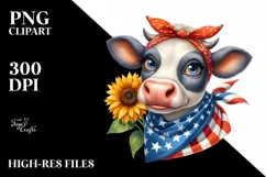 Cow Portrait with Housewife Bandana Product Image 3