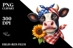 Confused Cow Portrait with Housewife Bandana | Clipart Product Image 3