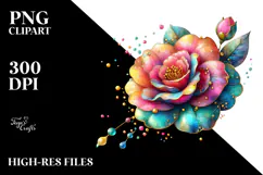 Colorful Shiny Camellia PNG Product Image 2